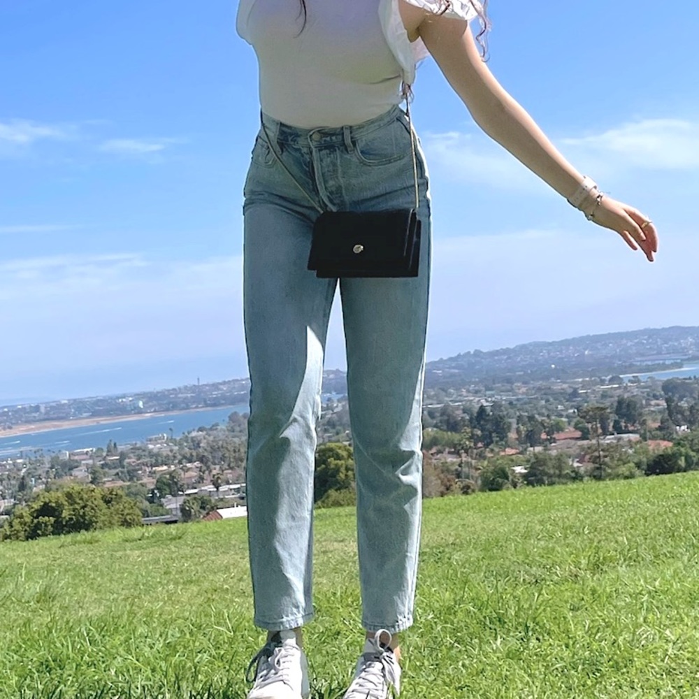 Ultra high rise slim Light wash jeans